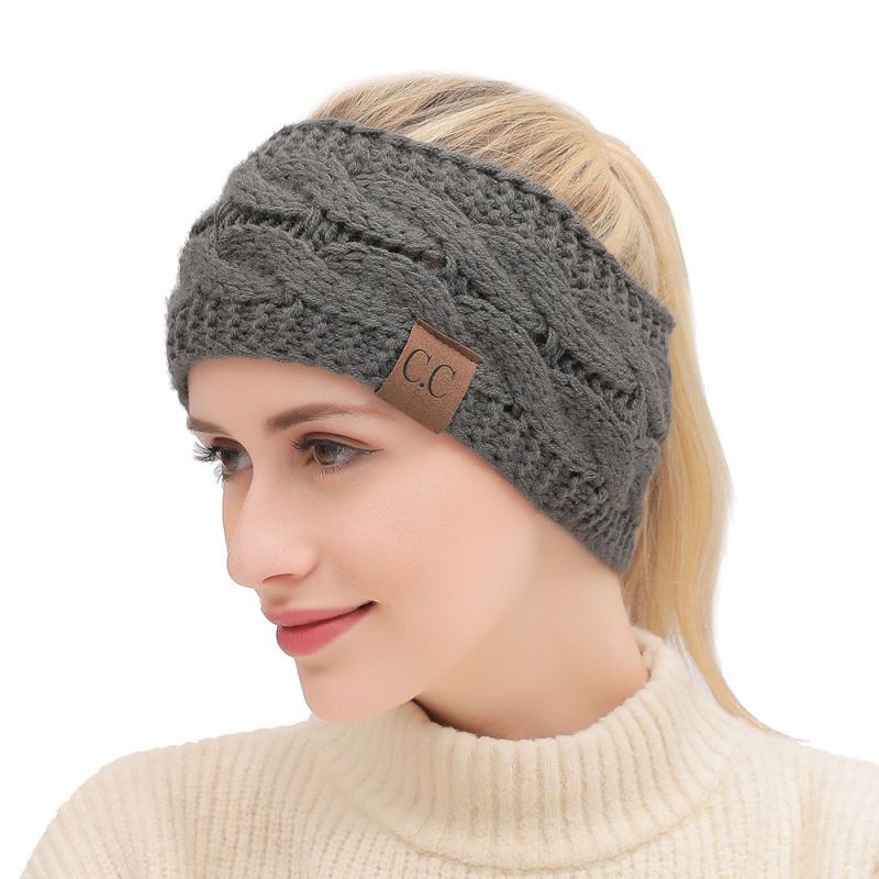 Funky Junque Cable Knit Fuzzy Lined Head Wrap Headband Ear Warmer