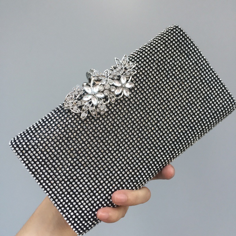 Diamond-encrusted Banquet Bag Diamond Clutch Bag Square Hard Box Handbag