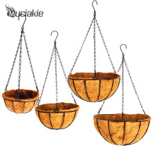 MUCIAKIE Garden Hanging Baskets Wrought Coconut Flowerpot Rattan Decorative Pots Wall Iron Garden Balcony Home Planter