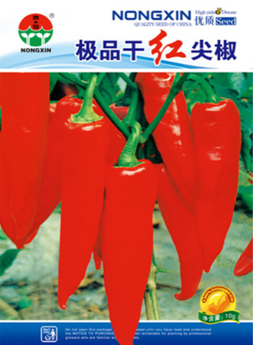 Hunan Red Dried Chili Seeds, 1 Original Pack, Approx 300 Seeds / Pack, Heirloom Very Hot Pepper Seeds #NX027