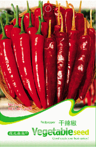 Red Dried Hot Chili Hunan Pepper Organic Seeds, Organic Pack, 30 Seeds / Pack, Edible Vegetables C012