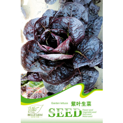 BELLFARM 6 Types Of Lettuce Purple Red Green Vegetables Seeds, Original Package