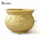 MUCIAKIE Ceramic Flowerpot Coarse Antique Pottery Ventilate Planter Flower Pots for Succulent Garden Vase Desktop Ornaments