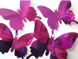 12pcs/set New Arrive Mirror Sliver 3D Butterfly Wall Stickers Party Wedding Decor DIY Home Decorations life1012