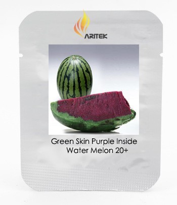 Green Skin Purple Inside Sweet Big Watermelon F1 'Wu Hei' Seeds, 1 Professional Pack, 20 Seeds / Pack, 11% Sugar Melon Fruit