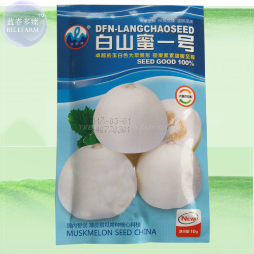 BELLFARM 'Baishan Mi No F1' Sweet Melon Muskmelon Seeds, approx 10 grams, original pack, hybrid white melon high-yield BD097H