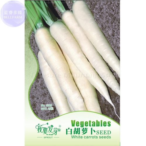 BELLFARM Carrot  White Lunar Carrot Seeds, 15 Seeds, Original Pack, organic heirloom vegetable Seeds BD073H