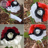 BELLFARM Heirloom Rare White Black Red Tri-color Rose with white eye, 50 Seeds, attract the butterfly add interest E3603