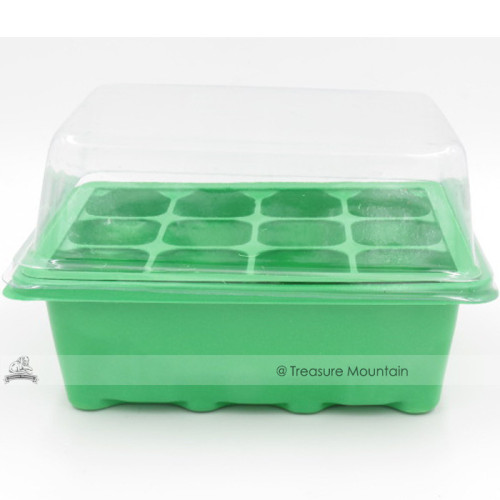 2 Lots Great Seedling Tray Plates 12 Holes Plastic Nursery Site Seed Sprout Tray Box #NF473