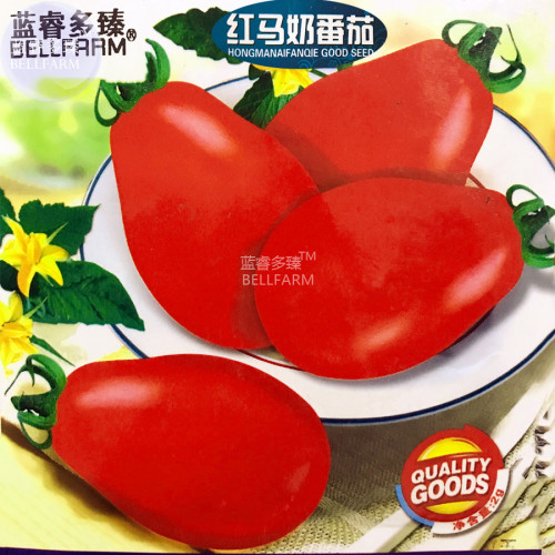 BELLFARM Cherry Tomato Red 'Manai' Fruit Seeds, 250 seeds, original pack, tasty sweet organic indeterminate vegetables
