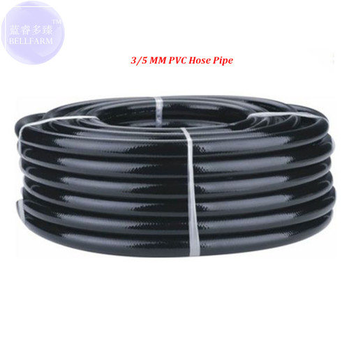 BELLFARM 3/5mm Black Flexible PVC Hose Pipe for garden irrigatuib or agricultural irrigation E4256