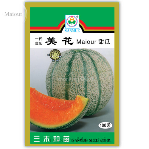 Japanese Sweet Melon Hybrid F1 Seeds, Original Pack, 100 Seeds, edible herb muskmelon orange meat sweet fruits SM001Y