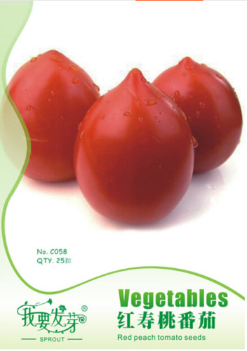 Rare Anhui Middle Red 'Peach' Tomato Organic Seeds, Original Pack, 25 Seeds / Pack, Tasty Juicy Sweet Summer Fruit E3057