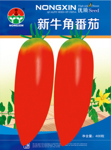 New Rare Green Red Long Tomato 'OX Horn' Organic Seeds, 1 Original Pack, 400 Seeds / Pack, Nice Garden Fruit #NF601