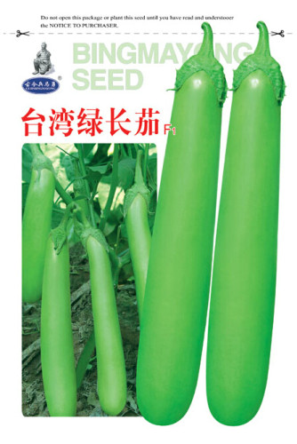 1 Original Pack, 10g seeds / pack, Taiwan Green Long Eggplant F1 Seeds NON-GMO Heirloom Green Vegetables #NF240