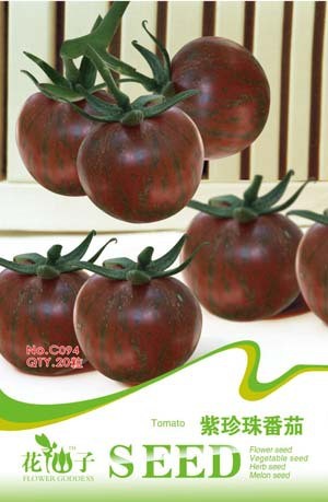Cherokee Cherry Tomato Seeds, Original Pack, 20 Seeds / Pack, Heirloom Non-Gmo Black Purple Round Tomato #C094