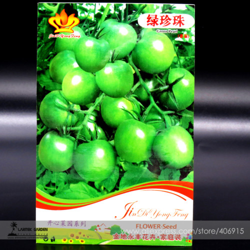 Heirloom 'Da Tong' Green Pearl Cherry Tomato Organic Seeds, Original Pack, 30 Seeds / Pack, Tasty Juicy Fruit