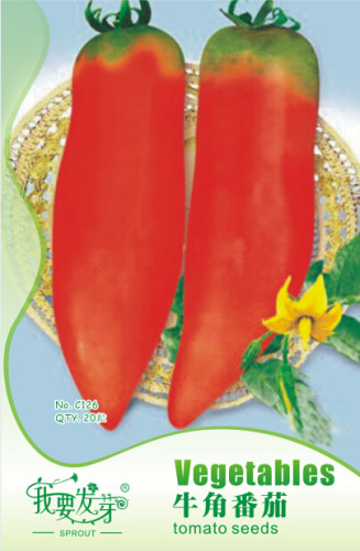 1 Original Pack, 20 Seeds / Pack, 'OX Horn' Tomato Seeds, Heirloom Tasty Tomato Vegetables #NF531