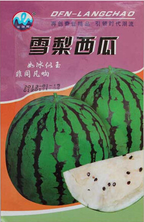 1 Original Pack, 10g seeds / pack, Snow Pear Water Melon Seeds White Inside Green Skin Black Stripe #NF243