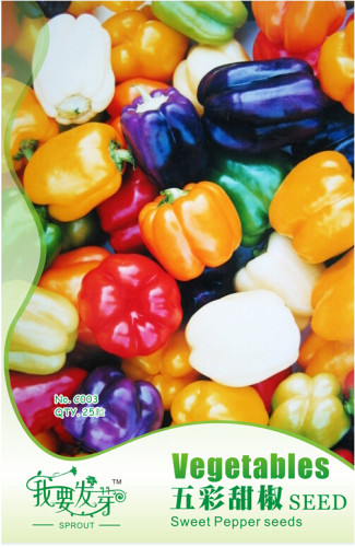 Mixed Peking Colorful Sweet Bell Pepper Edible Vegetable Seeds, Original Pack, 25 Seeds / Pack E3290