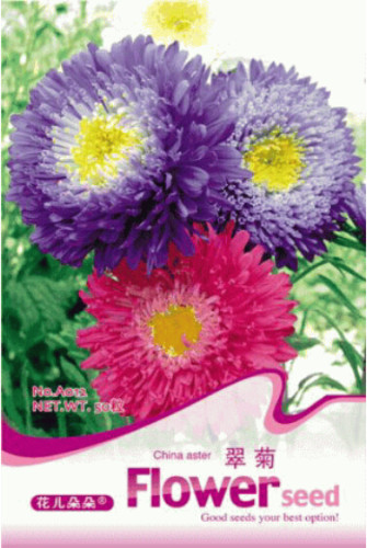 1 Original Pack, 50 seeds / pack, Mix China Aster Callistephus Flower Seeds #A012