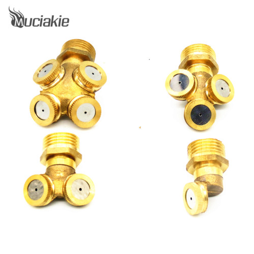 MUCIAKIE 1/2'' Male Thread Copper Atomizer Spray Nozzle Micro Irrigation for Agricultural Lawn Sprinkler Nozzle 4-types