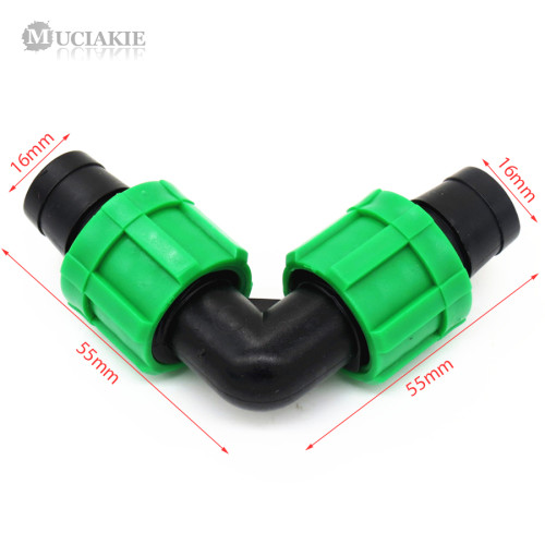MUCIAKIE 1PC Quick-Lock Elbow Fits 16mm OD Tubing Garden Drip Irrigation Connector Adaptor Fittings