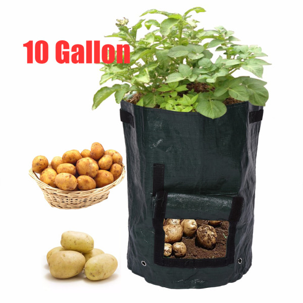 10 Gallon Woven Fabric Bags Potato Cultivation Planting Garden Pots Planters Vegetable Planting Bags Grow Bag Farm Home Garden PE Bag