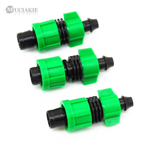 MUCIAKIE 2PCS By-pass Adaptors with Double Locks DN16 Connector for Drip Tape & PE PVC Pipe Garden Irrigation Fittings