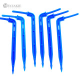 MUCIAKIE 100pcs Blue Bending Arrow Drippers for 3/5mm Garden Water Hose Watering Irrigation Components for Drip irrigation