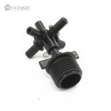MUCIAKIE 2PCS 1/2'' to 6MM 5-Way Connector for Garden Irrigation Misting Sprinkler Coupling Adapter Drip Irrigation Fitting
