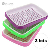 MUCIAKIE 3 Sets 2-layer Nursery Trays for Bean Sprouts Seedling Tray Dishes Wheat Seedlings Nursery Pots Home Plant Tools