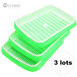 MUCIAKIE 3 Sets 2-layer Nursery Trays for Bean Sprouts Seedling Tray Dishes Wheat Seedlings Nursery Pots Home Plant Tools