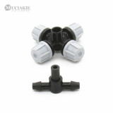 MUCIAKIE 1PC Garden Misting Cross Sprinkler Nozzle with 4/7mm Tee Good Quality for Flower Tree Irrigation Spray 5 orders
