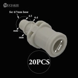 MUCIAKIE 20PCS 1/4'' Barbed Connector for Micro Irrigation Drip Fitting Garden Water Connector for 4/7mm Hose 6mm Inner Diameter