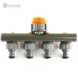 MUCIAKIE 1'' to 3/4'' to 1/2'' Female Thread 4 Way Hose Splitters for Automatic Watering Pipe Linker Timer Garden Irrigation