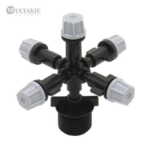 MUCIAKIE 1PC Good Quality 1/2'' Male Thread to 5-Headed Misting Nozzle Garden Lawn Greenhouse Irrigation Misting Sprinkler DIY