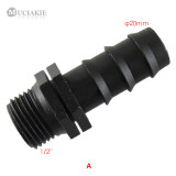 MUCIAKIE 10pcs 1/2''Male Thread to 16mm 20mm By-pass Connectors for PE Pipe Hose Garden Watering Irrigation Accessories