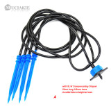 MUCIAKIE 10PCS 4-Outlet Dripper Assembly Kits Include 50mm 3/5mm Hose 2L(8L)/H Gardening Dripper Straight Arrow