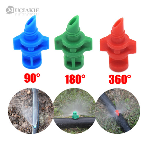 MUCIAKIE 20PCS/pack 90 180 360 Degree Refraction Nozzle Garden Irrigation for Plant Spray Nozzle Mist Sprayer Irrigation Fitting