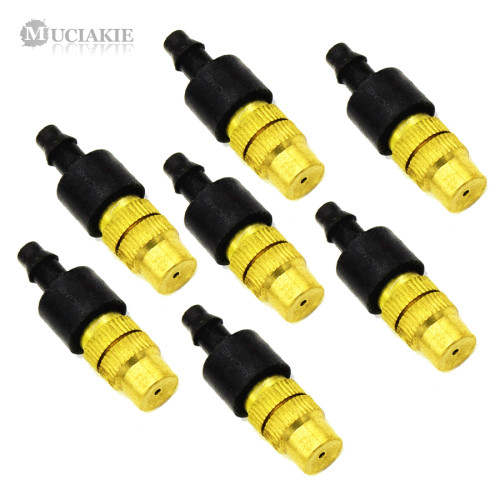 MUCIAKIE 5PCS Brass Adjustable Misting Sprinkler Nozzle Garden Water Cooling Spray Irrigation Fitting Drop Temperature Dedusting
