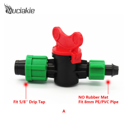 MUCIAKIE Good Switch Valve Connector for Connecting 5/8  Drip Tape & 8mm or 15mm PE PVC Hose Coupling Pipe for Garden Irrigation