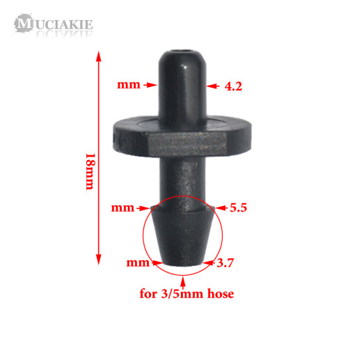 MUCIAKIE 40PCS 4.2mm Flat End to 3/5mm Hose Garden Hose Connector 3/8'' Barbed Adapter Drip Irrigation Fitting
