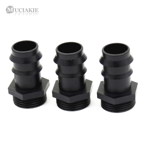 MUCIAKIE 10PCS 3/4'' Male Threaded to DN25 Barbed Connectors Adaptors for Connect PE Pipe PVC Hose Garden Irrigation Fittings