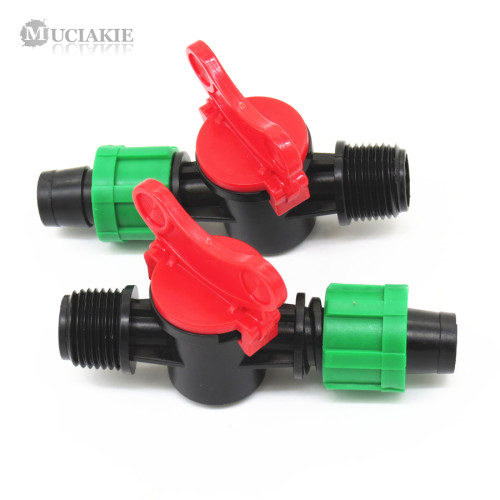 MUCIAKIE 1PC Switch Valve Connectors 1/2'' Male Threaded to DN16 Drip Tape Adaptor Good Garden Irrigation Accessories Fittings