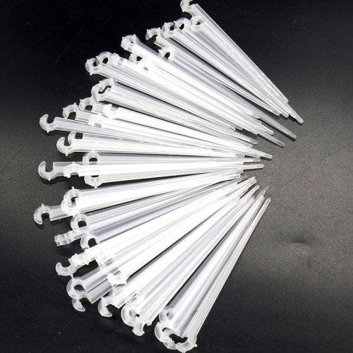 MUCIAKIE 100PCS 11cm White Transparant Hose Fixed Support Durable Stakes for 4/7mm Hose Drip Irrigation Tubing Stakes