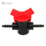 MUCIAKIE 2PCS 1/4'' Straight Switch Valve for 4/7mm Hose Micro Tubing Micro Drip Irrigation Fitting Barbed Adjustable Durable