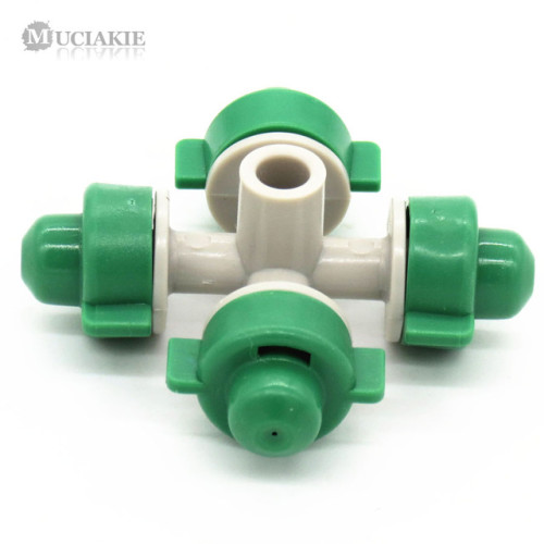 MUCIAKIE 1PC Cross Misting Sprayer for Greenhouse Humidification Cooling Automatic Gardening Sprinkler Irrigation Equipment