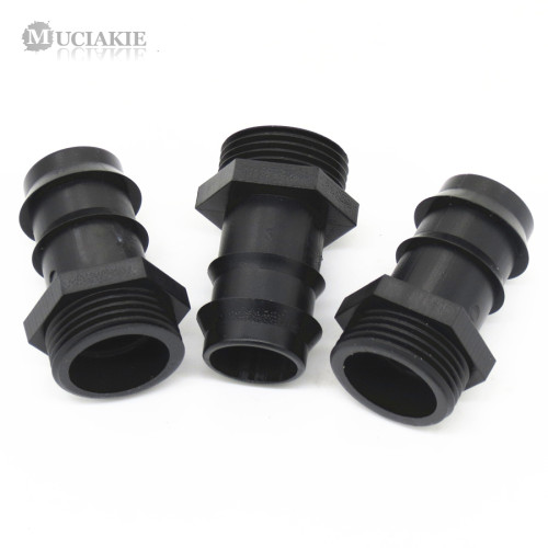 MUCIAKIE 10PCS 3/4'' Male Threaded to DN25 Barbed Connectors Adaptors for Connect PE Pipe PVC Hose Garden Irrigation Fittings