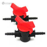 MUCIAKIE 2PCS 1/4'' Straight Switch Valve for 4/7mm Hose Micro Tubing Micro Drip Irrigation Fitting Barbed Adjustable Durable